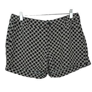 Banana Republic Womens Geometric Print Pocket Cuff Shorts Navy Black Tan Size 8